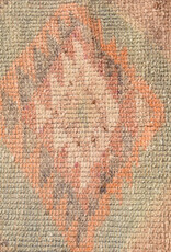 VINTAGE RUGS Vintage Bohemian Orange-Green Geometric Runner Rug - 2.6 x 8.8