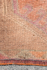 VINTAGE RUGS Vintage Bohemian Orange-Green Geometric Runner Rug - 2.6 x 8.8