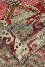 VINTAGE RUGS Vintage Turkish Wool Red & Beige Tree of Life Rug - 3.7 x 4.8