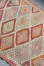 VINTAGE RUGS Vintage Turkish Red & Beige Kilim Rug - 4.2 x 5.2