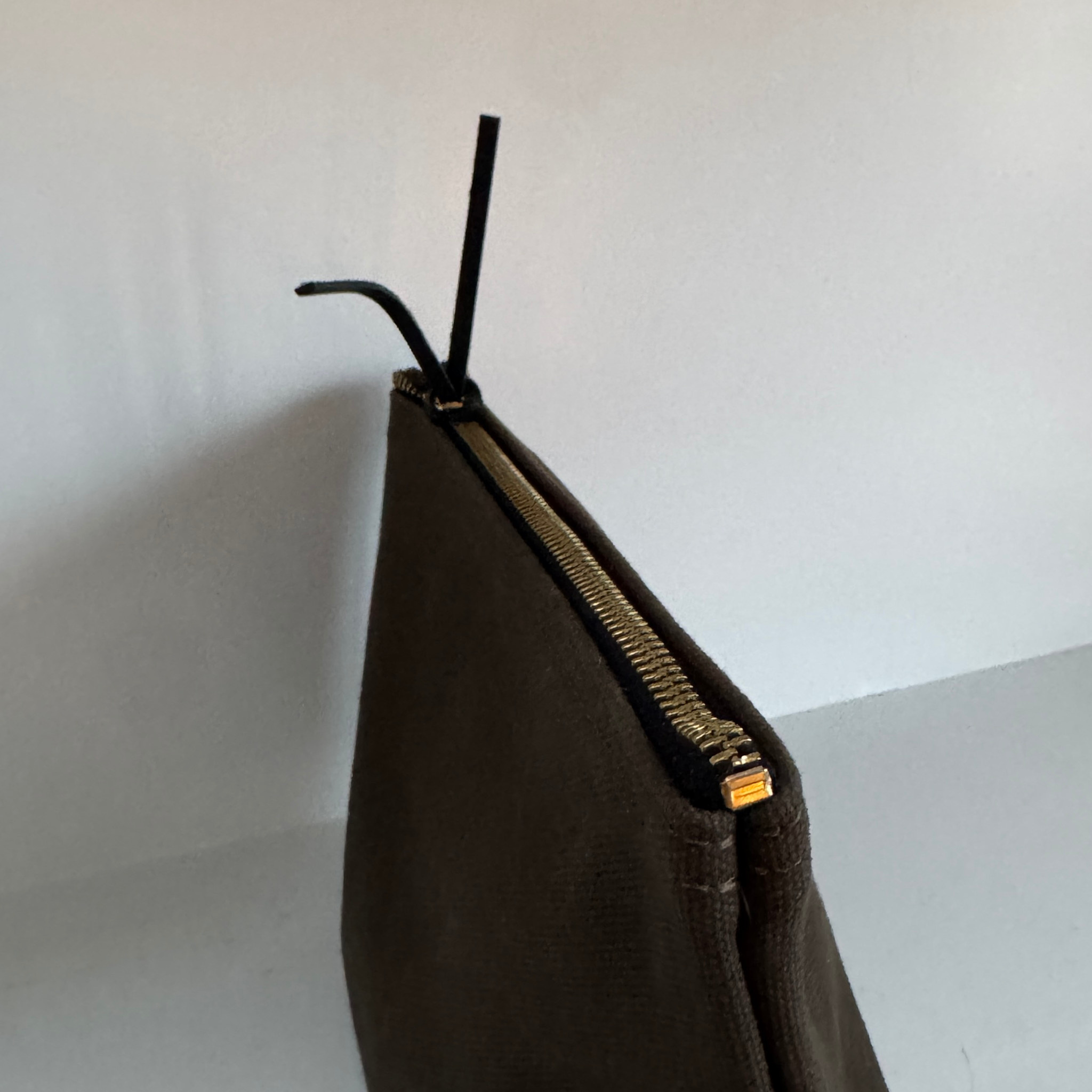 Cotton Canvas Olive Green Pouch