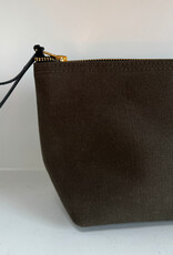 Cotton Canvas Olive Green Pouch