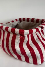 Cute Cotton Striped Pouch Red + White