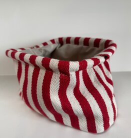 Cute Cotton Striped Pouch Red + White