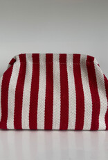 Cute Cotton Striped Pouch Red + White