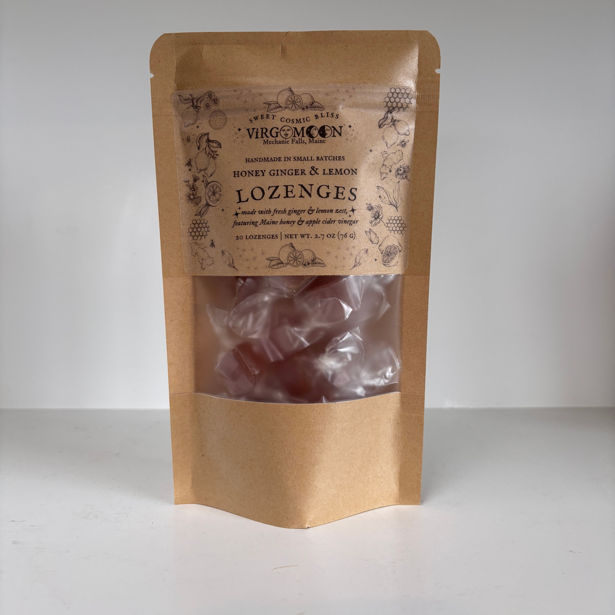 Virgo Moon Honey Ginger & Lemon Lozenges - 20 Pack