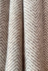 Wool Herringbone Fringe Throw - Cocoa Brown 79" x 55"