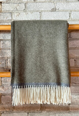 Merino and Cashmere Throw Blanket - Olive Green 79x55"