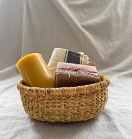 Bolga Baskets Natural Round Grass Bolga Oval Basket Tray - 6x10"