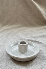 Bad Dogs Studio Handmade Taper Candle Holder in Earthy Clay - Speckled White