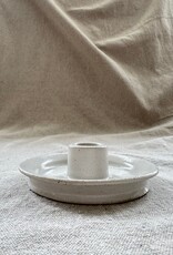 Bad Dogs Studio Handmade Taper Candle Holder in Earthy Clay - Speckled White