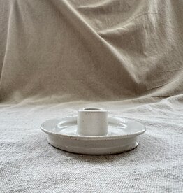 Bad Dogs Studio Bad Dogs Studio Handmade Taper Candle Holder in Earthy Clay - Speckled White