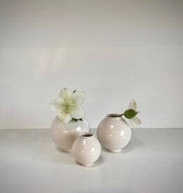 Trio of Jay Mini Moon Jar Ceramic Vases 6cm 7cm 8cm