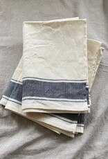 Linen/Cotton Grey Border Stripe Tea Towel -18x28"