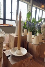 Piedra Blanca Taper Candle Holder with Bowl Base