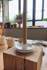 Bad Dogs Studio Handmade Taper Candle Holder in Earthy Clay - Speckled White