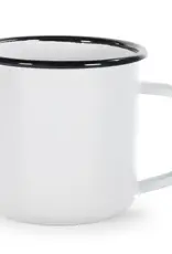 Black + White Enamel Medium Mug - 12 oz