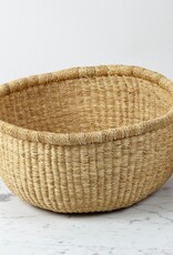 Bolga Baskets Natural Grass Bolga Round Handleless Storage Basket - 14"