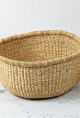 Bolga Baskets Natural Round Grass Bolga Handless Storage Basket - 14"