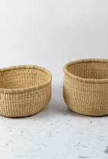 Bolga Baskets Natural Grass Bolga Round Handleless Storage Basket - 14"