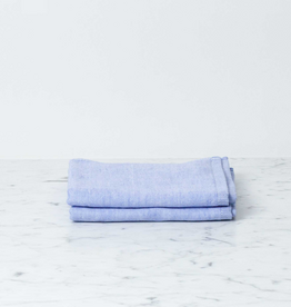 Japanese Two Tone Chambray Towels - Blue + White Washcloth