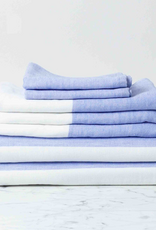 Japanese Two Tone Chambray Towels - Blue + White Washcloth
