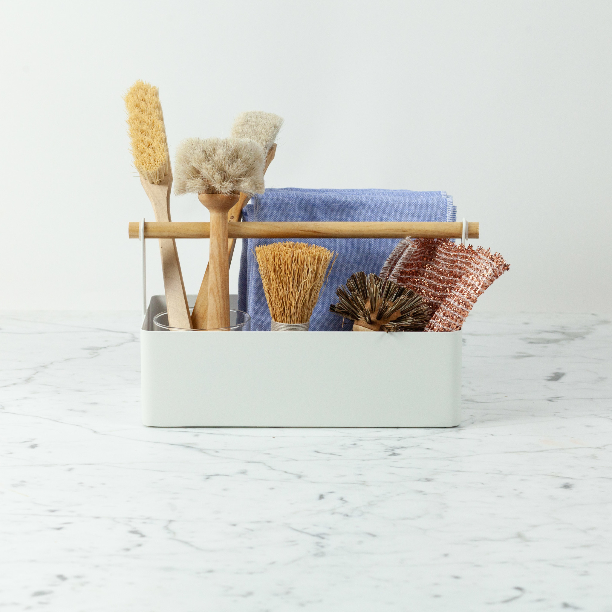 Japanese Two Tone Chambray Towels - Blue + White Washcloth