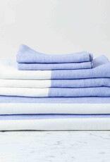 Japanese Two Tone Chambray Towels - Blue + White Washcloth