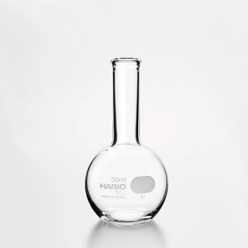 Hario Flat-Bottom Glass Flask Vase with Skinny Neck - 50ml