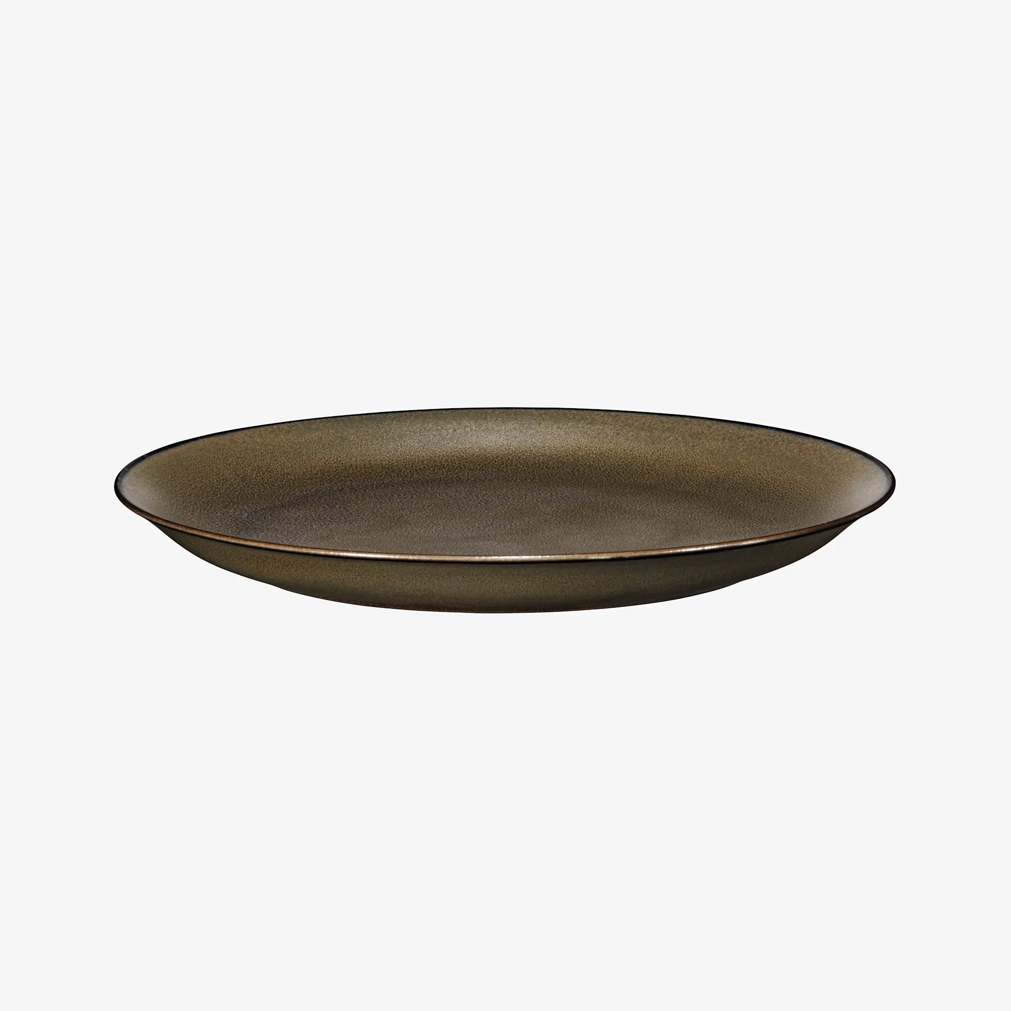 Alongu Alongu Plate Tenmoku Brown -8.75"