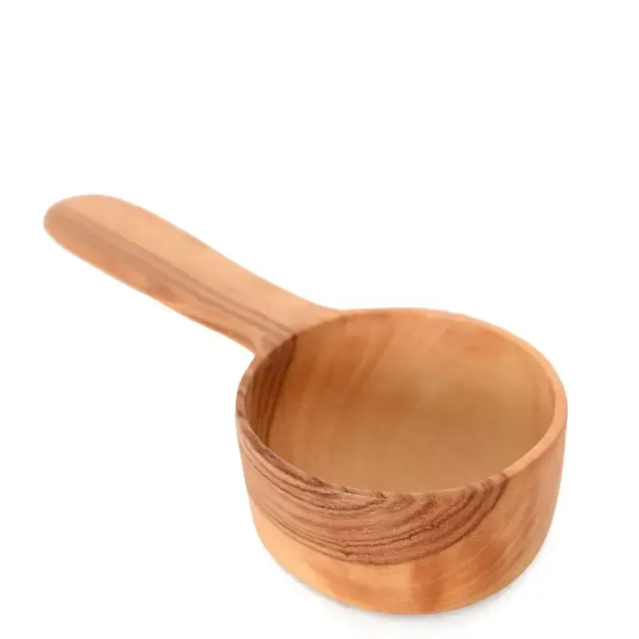 Small Olivewood Flat Bottom Scoop