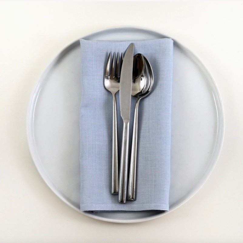Irish Linen Dinner Napkin - Powder Blue (20"x20")