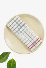 Checkered Linen Napkin - Red (10" x 10")