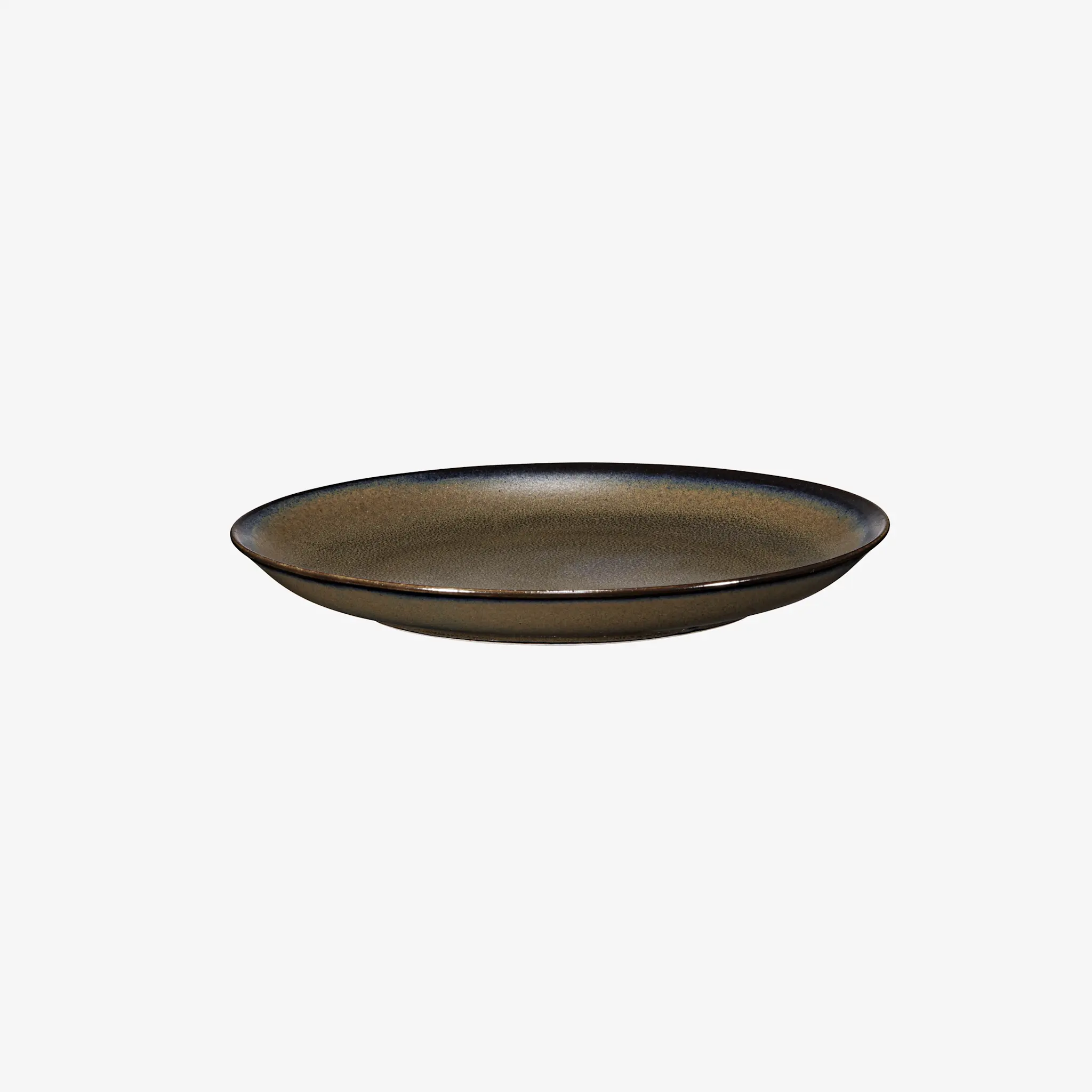 Alongu Alongu Plate Tenmoku Brown -7"