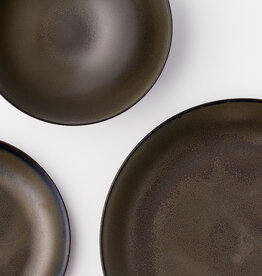 Alongu Alongu Plate Tenmoku Brown -7"