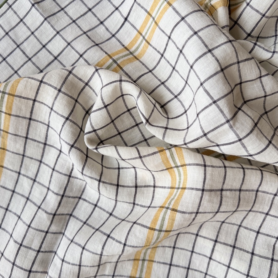 Checkered Linen Napkin Yellow - 10"