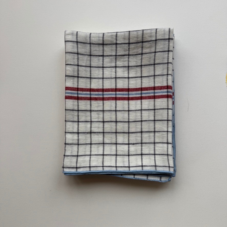 Checkered Linen Napkin Red - 10"