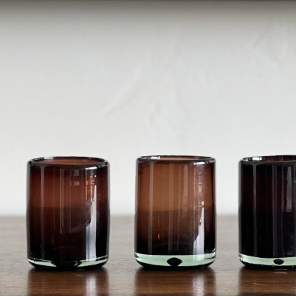Handblown Tamarind Mexican Small Straight Shot Glass 3oz
