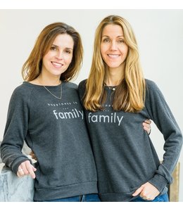 Happiness is... Women's Family Crew sweatshirt-Charcoal