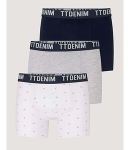 Tom Tailor 3 pack undies- Grey, Black and white print