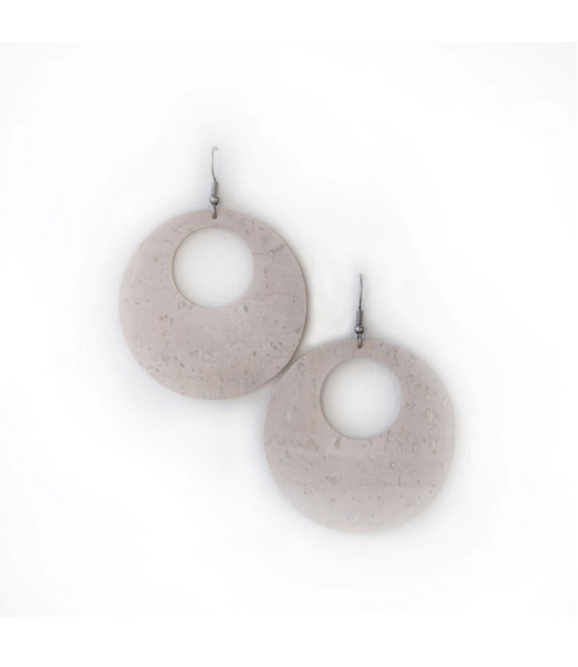 Cork House Design Eclipse Earrings -Coconut