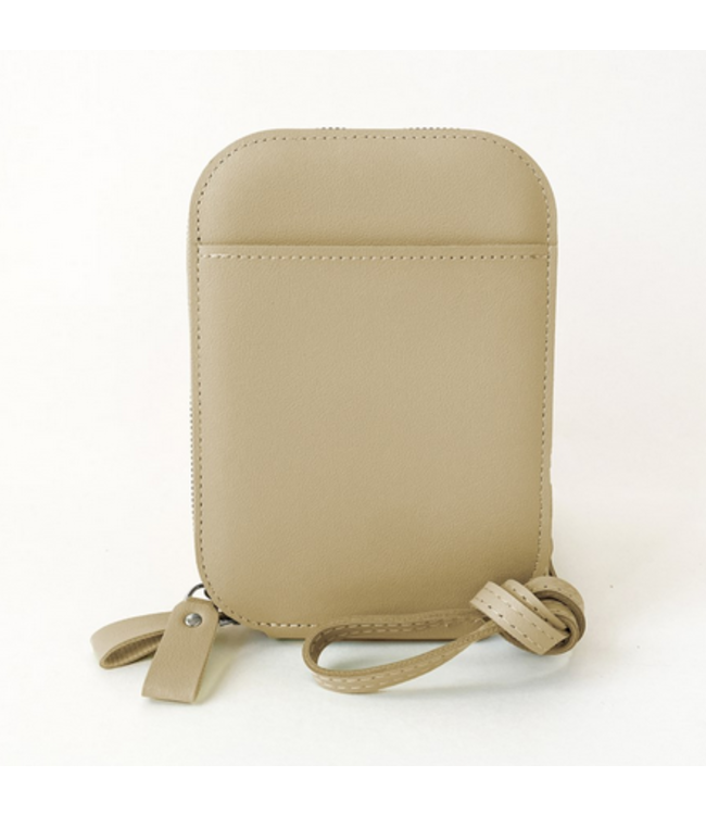 Vegan Leather Wallet and cross Body -Taupe