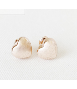 Caracol -Little Heart Post Earrings- Rose Gold