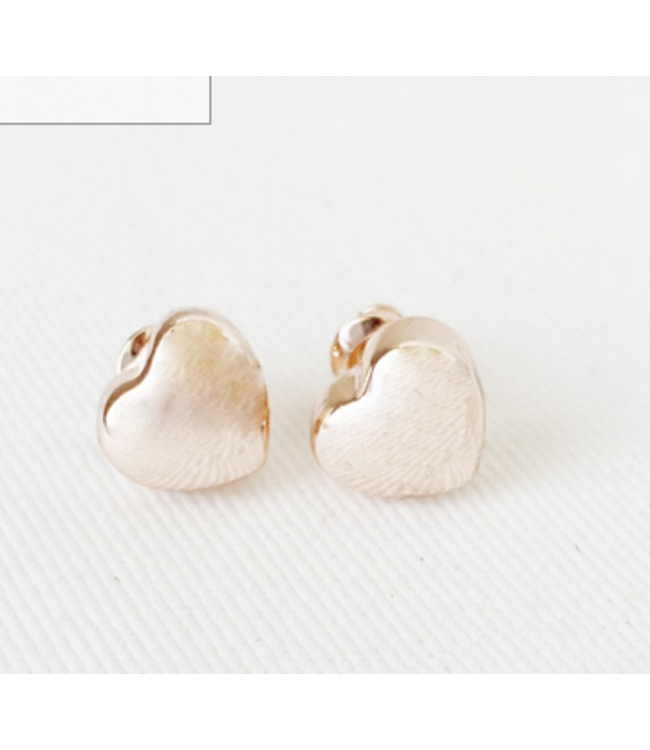 Caracol Little Heart Post Earrings- Rose Gold