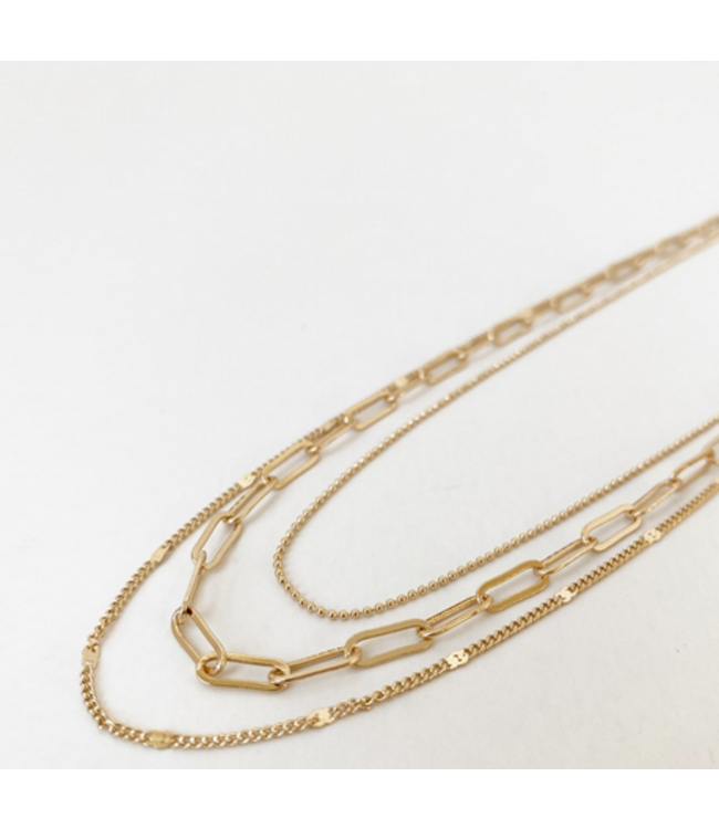 Caracol Medium Multi-Link Necklace Gold
