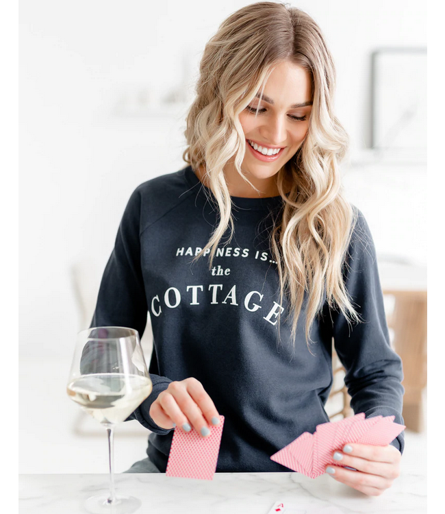 Happiness is... The Cottage sweatshirt- True Navy