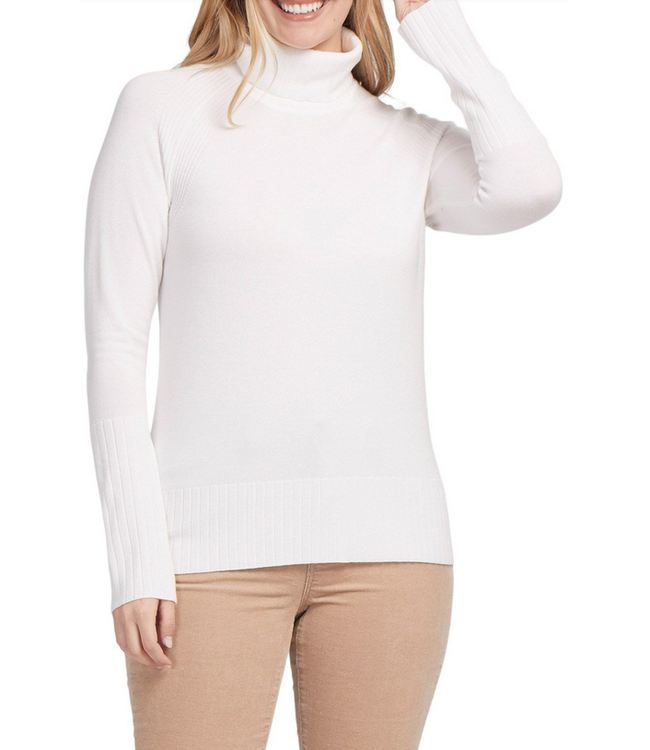Tribal Turtleneck w Ribbed Cuff - Cream 