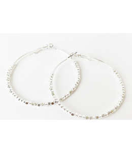 Mini Beads on Hoops - Silver
