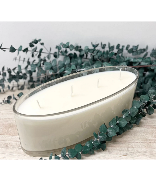 The Scented Market Oval Glass 4 wick Eucalyptus Lavender