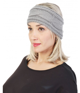 Cable knit headband - grey